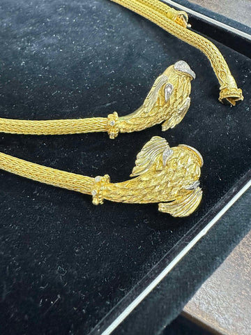 Ilias Lalaounis Fish Slider Necklace 18k Yellow Gold with Box