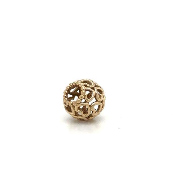 Authentic Pandora Open Your Heart Charm 14k Yellow Gold