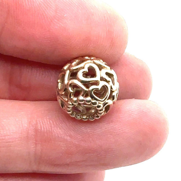 Authentic Pandora Open Your Heart Charm 14k Yellow Gold