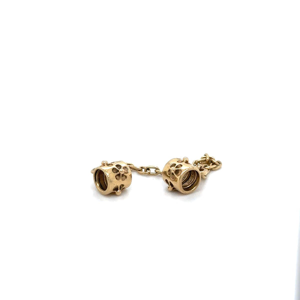 Pandora Hawthorne Flower Safety Chain 14k Yellow Gold