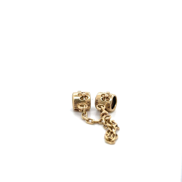 Pandora Hawthorne Flower Safety Chain 14k Yellow Gold