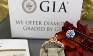 Creating A Custom Engagement Ring. Adding A Diamond To A Rose Gold Semi-Mount