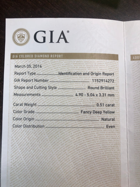 GIA Yellow Diamond Floral Engagement Ring 18k Two Tone Gold Sz 6