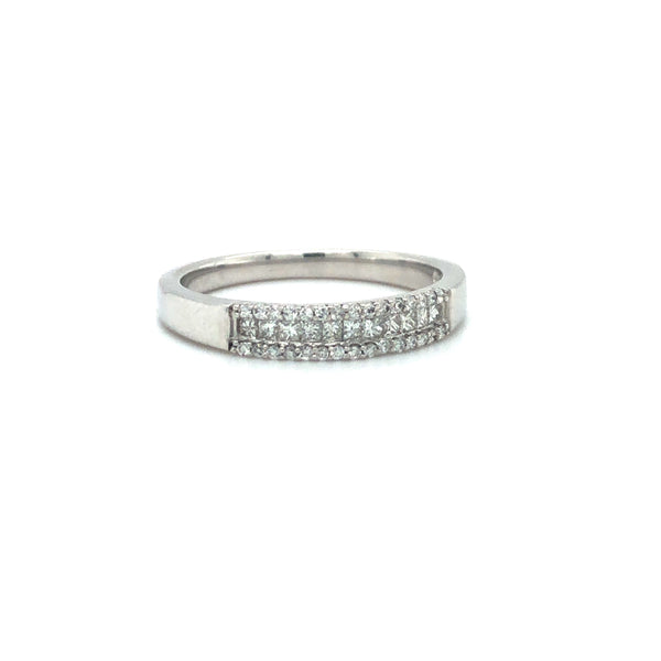 Estate Diamond Wedding Band 14k White Gold Sz 7