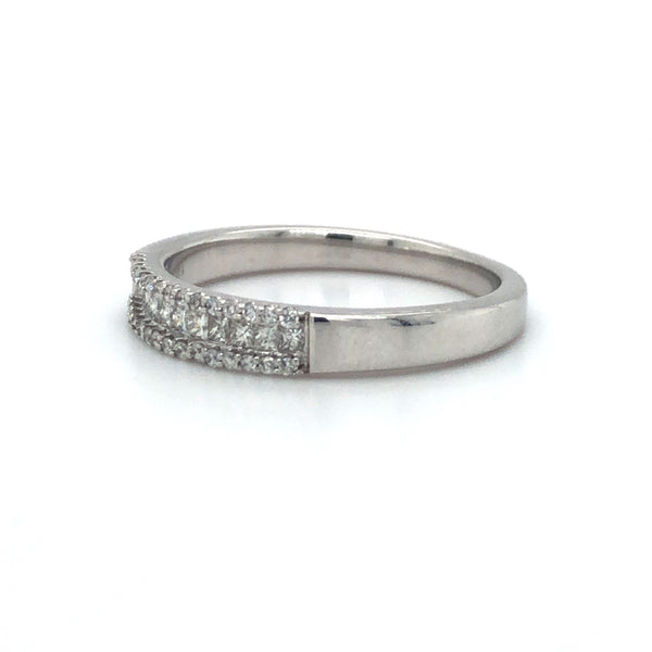 Estate Diamond Wedding Band 14k White Gold Sz 7