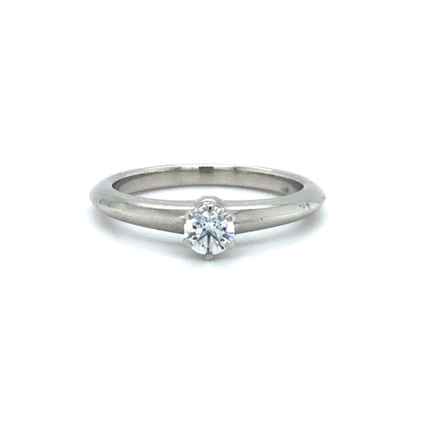 Tiffany & Co .20Ct Diamond Engagement Ring Platinum Sz 5